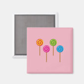 Assorted Spiral Colorful Lollipops Magnet (Vorderseite/Rückseite)