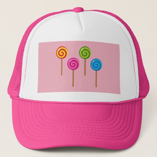 Assorted Spiral Colorful Lollipops Truckerkappe (Vorderseite)