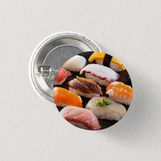 Assorted Sushi Button Badge – SUSHIMI Collection (Vorne & Hinten)