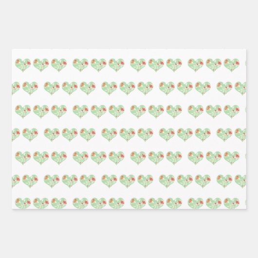 Assorted Valentine Hearts Geschenkpapier Set (Vorderseite 3)