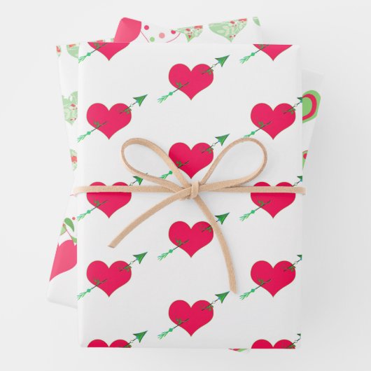 Assorted Valentine Hearts Geschenkpapier Set (Beispiel)