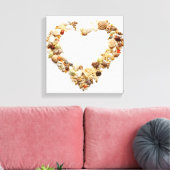 Assortierte Muscheln formen die Herzform Leinwanddruck (Insitu (Wohnzimmer))
