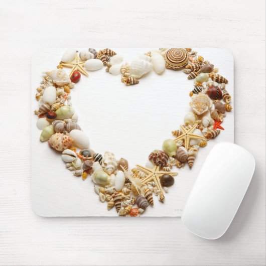 Assortierte Muscheln formen die Herzform Mousepad (Mit Mouse)