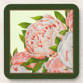 Assortierte Peonies auf einem Untersetzer-Set Getränkeuntersetzer