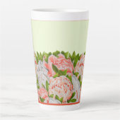 Assortierte Peonies auf einer großen Latte-Tasse Milchtasse (Vorderseite)