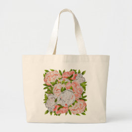 Assortierte Peonies auf einer Jumbo-Tasche Jumbo Stoffbeutel