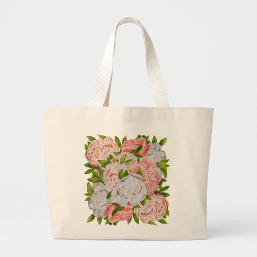 Assortierte Peonies auf einer Jumbo-Tasche Jumbo Stoffbeutel (Vorne)