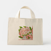 Assortierte Peonies auf einer kleinen Tasche (Rückseite)