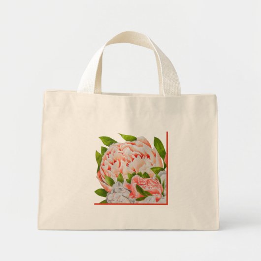 Assortierte Peonies auf einer kleinen Tasche (Vorne)