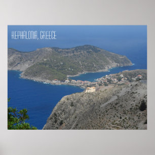 Assos Village Kefalonia griechische Insel Griechen Poster