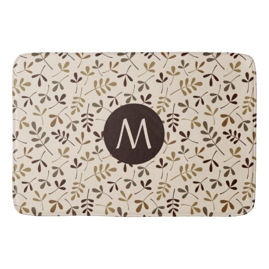 Asstd Blätter Gld Brwns CRM Rpt Ptn (Personalisier Badematte (Vorderseite)