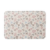 Asstd Blätter Gray Taupe Blue Pink Cream Rpt Ptn Badematte (Vorderseite)