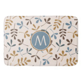 Asstd Blätter PDF Blues Brwn Gld Crm (Personalisie Badematte (Vorderseite)