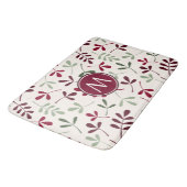 Asstd Blätter Ptn Reds Grüntöne Cream (Personalisi Badematte (Schrägansicht)