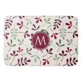 Asstd Blätter Ptn Reds Grüntöne Cream (Personalisi Badematte (Vorderseite)
