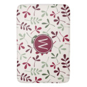 Asstd Blätter Ptn Reds Grüntöne Cream (Personalisi Badematte (Vorderseite Vertikal)