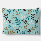 Asstd Blätter Teals Crm Gld Brwn Ptn (Personalisie Zubehörtasche (Rückseite)