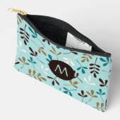 Asstd Blätter Teals Crm Gld Brwn Ptn (Personalisie Zubehörtasche (Offen)