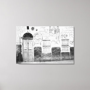 Assuan Ägypten, dekoriertes Haus Leinwanddruck