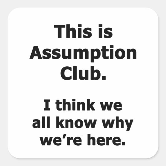 Assumption Club Quadratischer Aufkleber (Vorderseite)