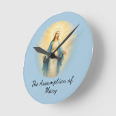 Assumption of Mary Catholic Saint Runde Wanduhr (Winkel)