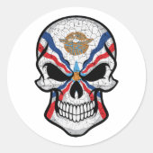 Assyria lächelnde Schädelflagge Runder Aufkleber (Vorderseite)