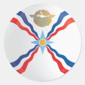 Assyria Round-Icon-Flagge Runder Aufkleber (Vorderseite)