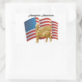 Assyrian American Winged Bull USA Flag Rechteckiger Aufkleber (Tasche)