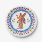 Assyrian Anunnaki in der Farbpapierplatte Pappteller (Vorderseite)