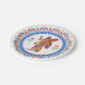 Assyrian Anunnaki in der Farbpapierplatte Pappteller (Schrägansicht)