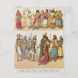 Assyrian Dress, aus 'Trachten der Voelker', 1864 Postkarte
