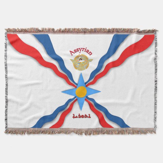 Assyrian Flag Throw Blanket Decke (Vorderseite)