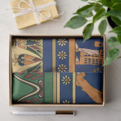 Assyrian Gold Lion, Sun & Ancient Angels Artistic Seidenpapier (Geschenk)