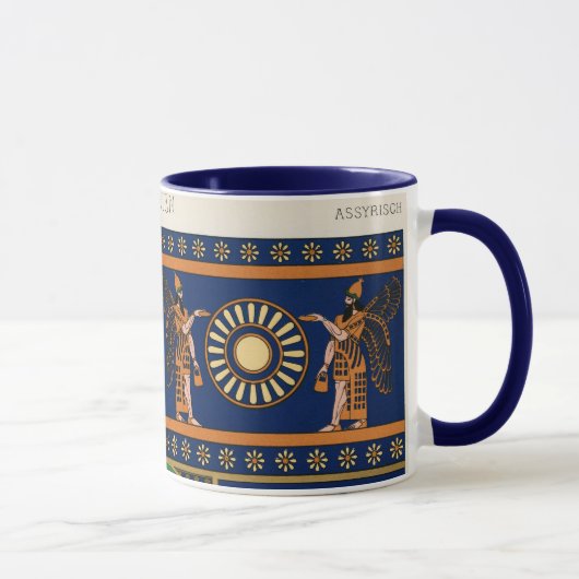 Assyrian Gold Lion, Sun & Ancient Angels Artistic Tasse (Rechts)