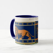 Assyrian Gold Lion, Sun & Ancient Angels Artistic Tasse (Vorderseite Links)