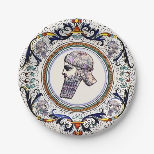 Assyrian King Paper Plate Pappteller (Vorderseite)
