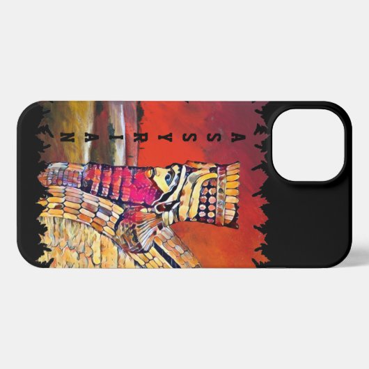 Assyrian Lamassu iPhone 13 Slim Fit Case, Glossy iPhone Hülle (Rückseite (Horizontal))