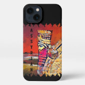 Assyrian Lamassu iPhone 13 Slim Fit Case, Glossy iPhone Hülle (Rückseite)