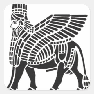 Assyrian Lamassu Quadratischer Aufkleber