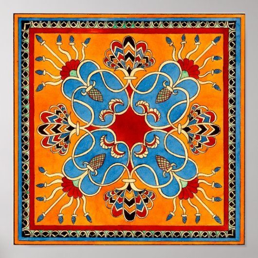 Assyrian Ornament Print by E. A. Nedwill Poster (Vorne)