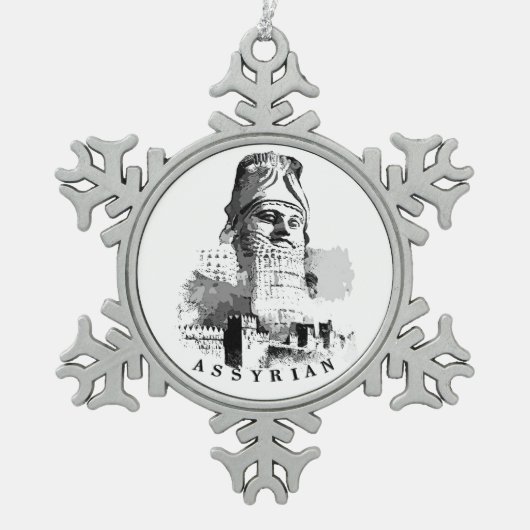 Assyrian Snowflake Gerahmt Ornament (Vorderseite)