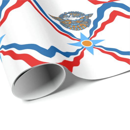 AssyrianFlagge Geschenkpapier (Rolleneckpunkt)