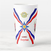 Assyrianische Flag Latte-Tasse Milchtasse (Vorderseite)