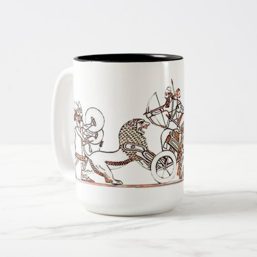 Assyrianische Krieger-Tasse Zweifarbige Tasse (Vorderseite Links)