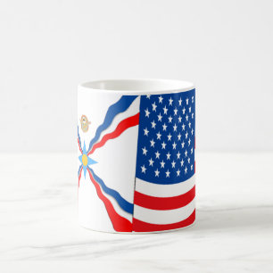 Assyrianische Tasse der amerikanischen Flaggen