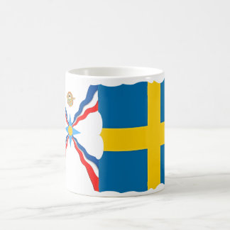 Assyrianische Tasse der schwedischen Flaggen
