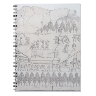 Assyrians, die bewegen einen Winged Stier auf Notizblock