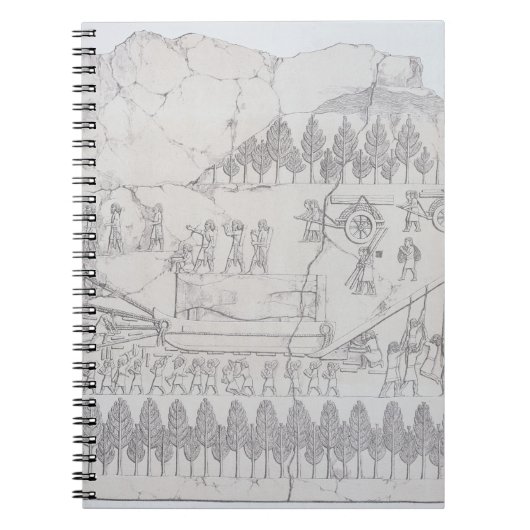 Assyrians, die bewegen einen Winged Stier auf Notizblock (Vorderseite)