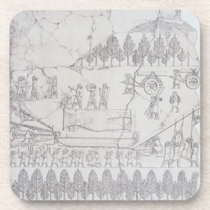 Assyrians, die bewegen einen Winged Stier auf Untersetzer