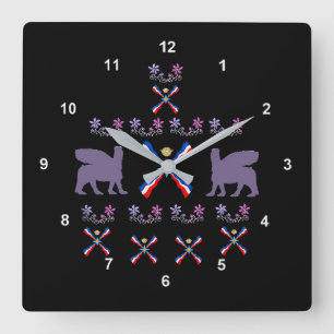 Assyrie Quadratische Wanduhr